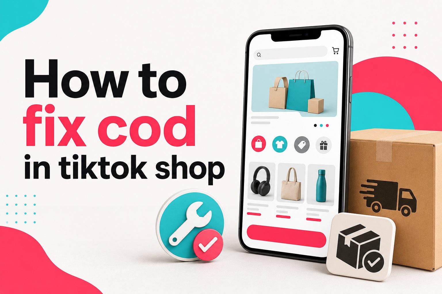 TikTok Shop order screen showing steps to fix cash on delivery issues