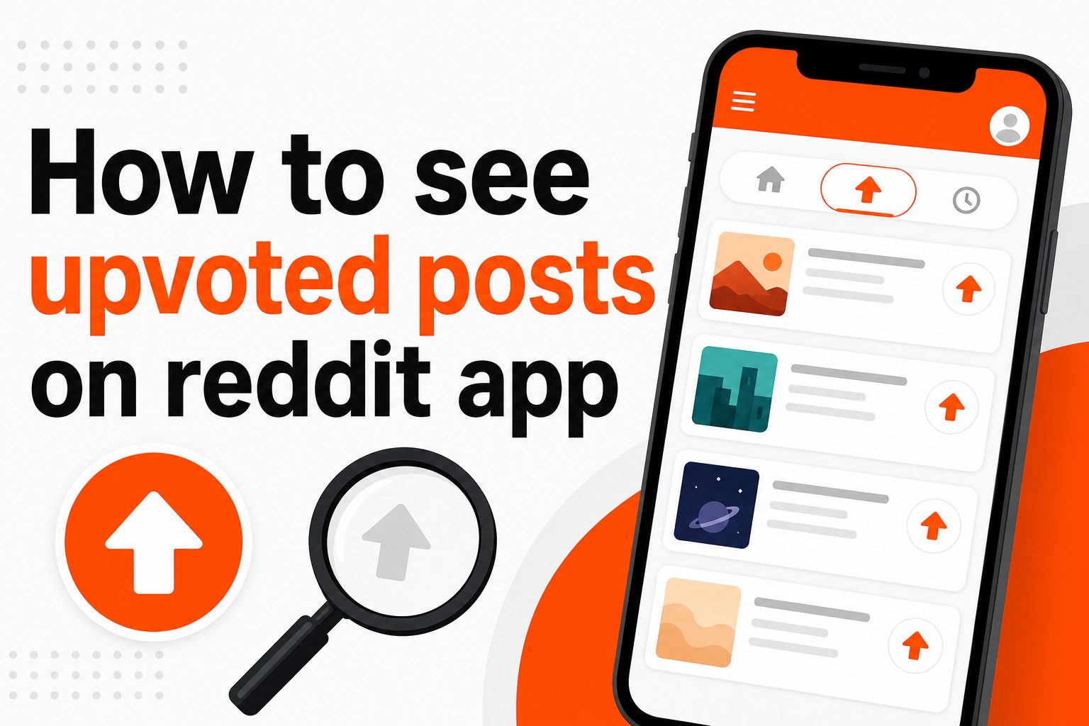 Reddit app upvoted posts screen on a phone